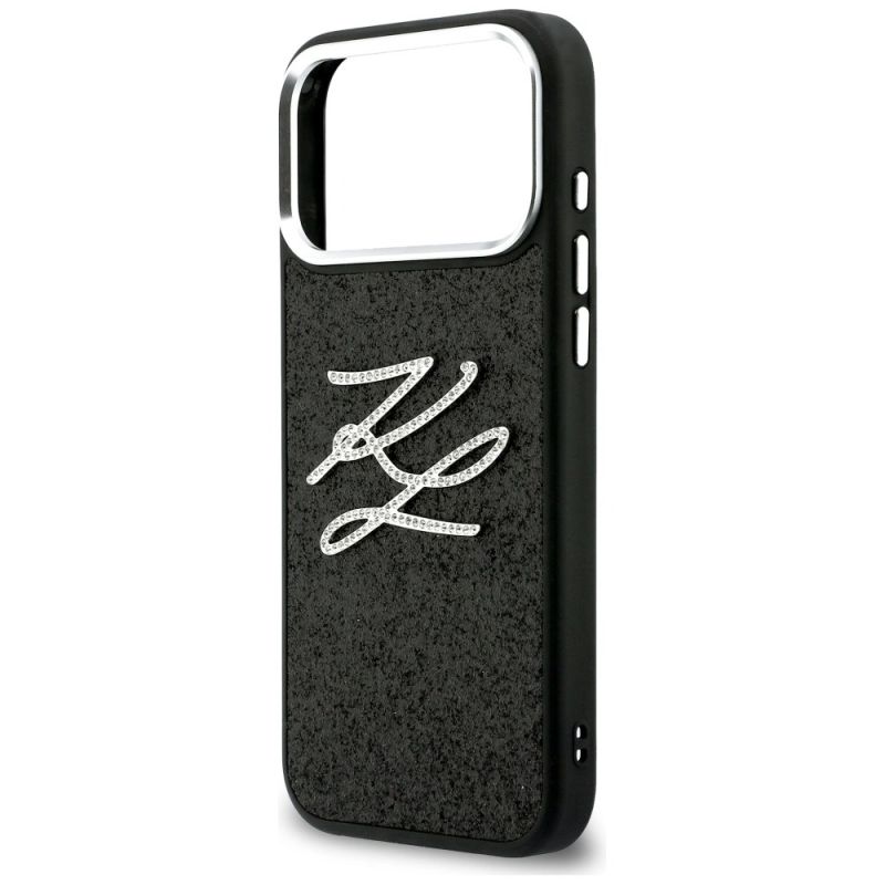 6. Etui Karl Lagerfeld IML Glitter KL Diamond Logo na iPhone 17 Pro Max - czarne