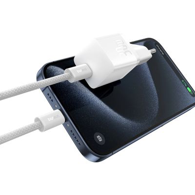 5. Ładowarka sieciowa Baseus GaN5 USB-C 30W z kablem Baseus Dynamic 3 USB-C 100W 1m - biała