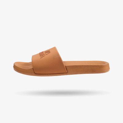 3. Klapki basenowe basic plain camel KUBKBB-SS24-03-21