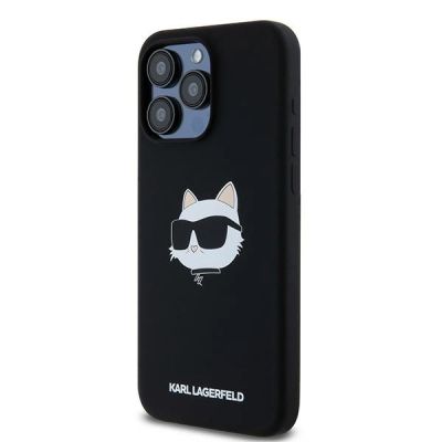 2. Etui Karl Lagerfeld Silicone Choupette Head MagSafe na iPhone 15 Pro Max - czarne