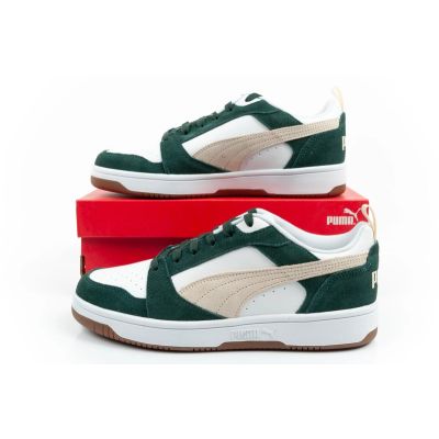 10. Puma buty sportowe sneakersy męskie Rebound v6 modne wygodne białe zielone