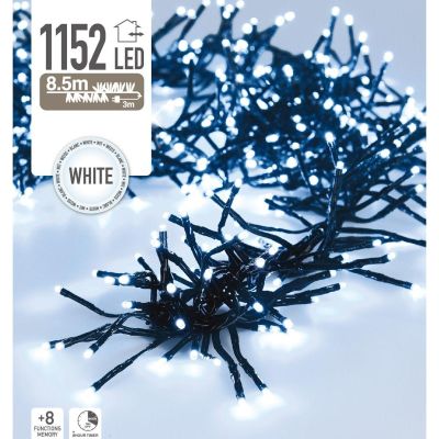 6. LAMPKI CHOINKOWE ŁAŃCUCH ŚWIETLNY 1152 LED TIMER ZIMNY BIAŁY