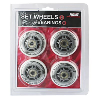 9. PU 72x24 82A BIAŁE (4 szt.) + ABEC-7 (8 szt.) ZESTAW NILS EXTREME