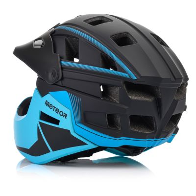 6. Kask rowerowy full-face Meteor Hydra M 55-58 cm czarny/niebieski