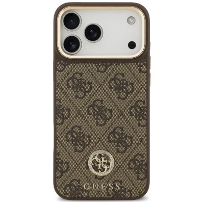 3. Etui Guess 4G Strass Logo MagSafe na iPhone 18 Pro Max / 17 Pro Max - brązowe