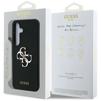 8. Etui Guess Silicone Big 4G Logo Bottom Script na Samsung Galaxy S25 - czarne