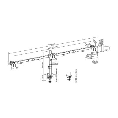 7. Equip 650158 uchwyt / stojak do monitorów 81,3 cm (32") Biurko Czarny