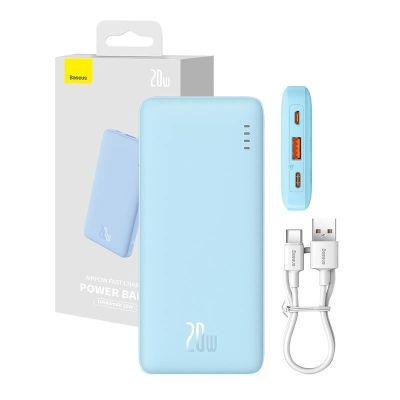 7. BASEUS POWERBANK AIRPOW 10000MAH 20W (NIEBIESKI)