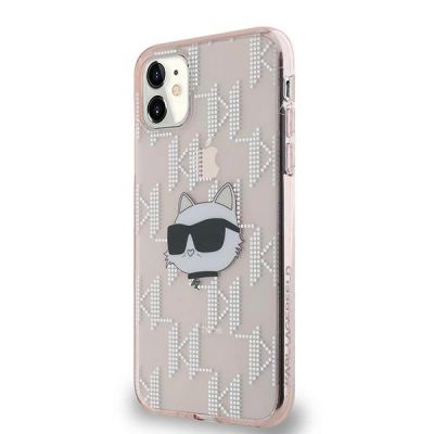 2. Etui Karl Lagerfeld IML Choupette Head & Monogram na iPhone 11 / Xr - różowe