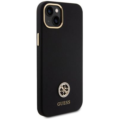 4. Etui Guess Silicone Logo Strass 4G na iPhone 15 Plus / 14 Plus 6.7" - czarne