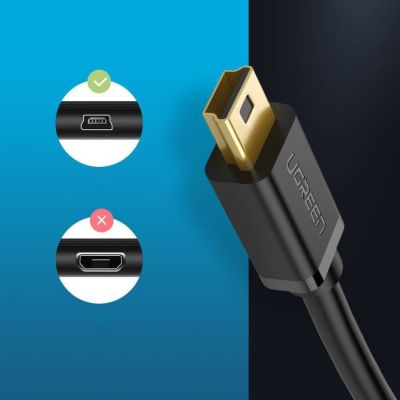 7. Ugreen kabel USB - mini USB 480 Mbps 3 m US132 (czarny)