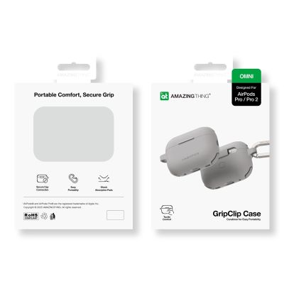 4. Etui silikonowe AMAZINGTHING Omni Case do AirPods Pro 2 - szare