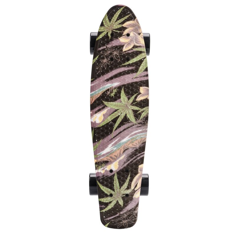 4. Deskorolka Meteor Flowers Black 22606