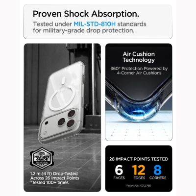 10. Etui Spigen Liquid Crystal MagSafe na iPhone 18 Pro Max / 17 Pro Max - przezroczysto-białe