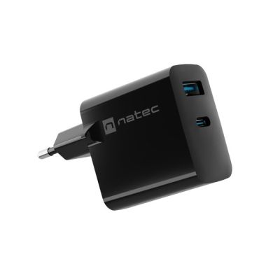 NATEC ŁADOWARKA RIBERA GAN 1X USB-A + 1X USB-C 45W CZARNA NUC-2143