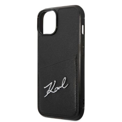 6. Etui Karl Lagerfeld Signature Logo Cardslot na iPhone 13 / 14 / 15 - czarne