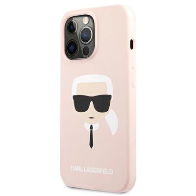 2. Etui Karl Lagerfeld Silicone Karl`s Head na iPhone 13 Pro / 13 6,1" - jasnoróżowe