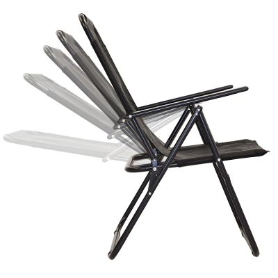 17. KRZESŁO TURYSTYCZNE Z PODŁOKIETNIKAMI 61x66x65-108CM SKŁADANE CZARNE ENERO CAMP