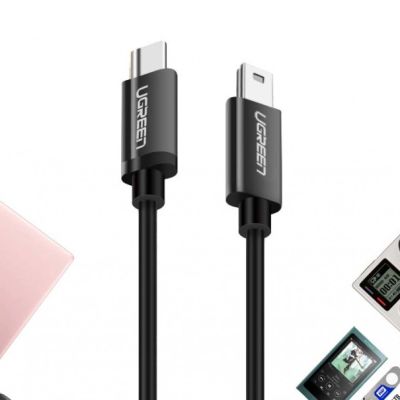 4. Kabel Ugreen US242 USB-C (męski) / mini USB (męski) 1 m - czarny