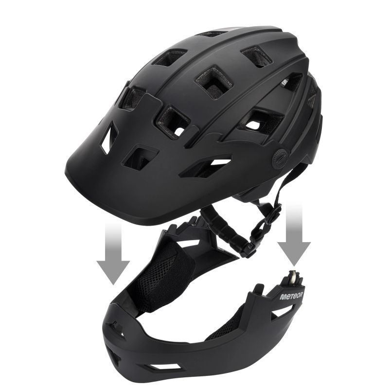 32. Kask rowerowy full-face Meteor Hydra S 51-55 cm czarny