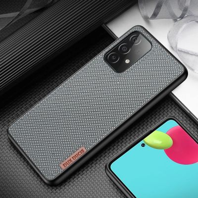 13. Dux Ducis Fino etui pokrowiec pokryty nylonowym materiałem Samsung Galaxy A72 4G szary