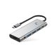 2. Adapter Tech-Protect HB04 HUB Adapter 9w1 USB-C + USB2.0 + USB3.0 + HDMI 4K 60Hz + SD / TF + PD100W + AV3.5 - szary