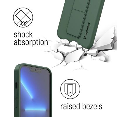 4. Wozinsky Kickstand Case silikonowe etui z podstawką etui Samsung Galaxy A22 4G czerwone