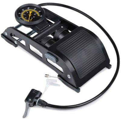 27. POMPKA NOŻNA 2 TŁOKOWA Z MANOMETREM  ROWER SAMOCHÓD PIŁKA DUNLOP