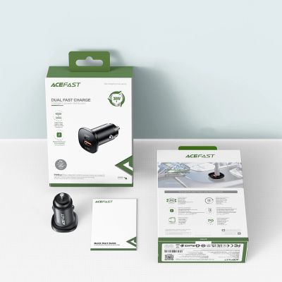 10. Acefast ładowarka samochodowa 38W USB Typ C / USB, PPS, Power Delivery, Quick Charge 3.0, AFC, FCP czarny (B1 black)