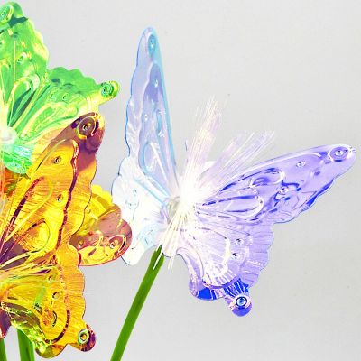 3. LAMPA SOLARNA TAŃCZĄCE NA WIETRZE MOTYLE 6 LED 72CM