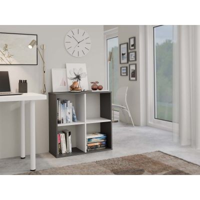 5. REGAŁ MALAX 2X2 ANTRACYT/BIEL