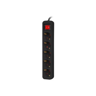 4. LANBERG LISTWA PRZEDŁUŻACZ 1.5M 5X 230V SCHUKO Z WYŁĄCZNIKIEM KABEL WYKONANY Z PEŁNEJ MIEDZI CZARNA