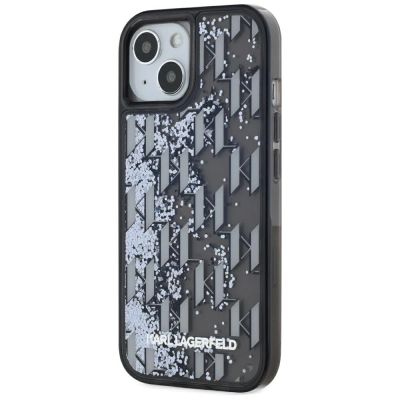 2. Etui Karl Lagerfeld Liquide Glitter Monogram Gradient na iPhone 15 - czarne