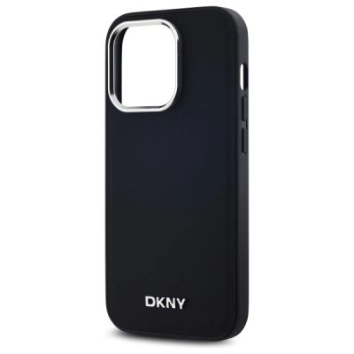 6. Etui DKNY Plain Logo MagSafe na iPhone 14 Pro - czarne