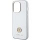 6. Etui Guess Strass Metal Logo na iPhone 15 Pro - srebrne