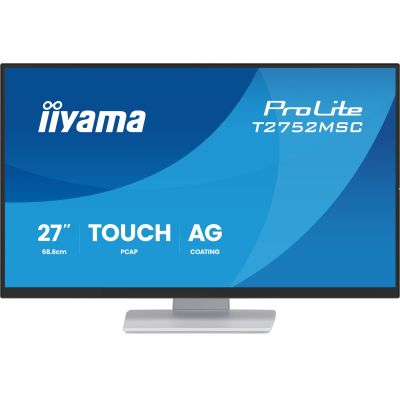 4. iiyama ProLite T2752MSC-W1AG monitor komputerowy 68,6 cm (27") 1920 x 1080 px Full HD LCD Ekran dotykowy Biały