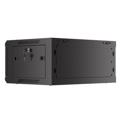 13. SZAFA INSTALACYJNA RACK WISZĄCA 19" 4U 600X450 CZARNA DRZWI PERFOROWANE LANBERG (FLAT PACK)