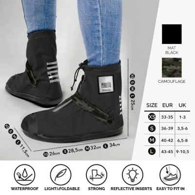 2. Perletti ochraniacze na buty wodoodporne czarne niskie r.L