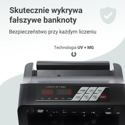 4. Extralink LockStar MG X-300 | Profesjonalna liczarka nominałowa do banknotów | UV, IR