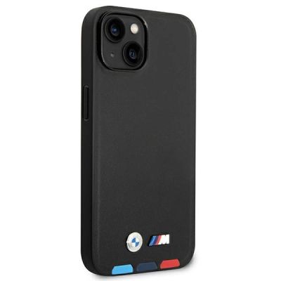 4. Etui BMW Leather Stamp Tricolor na iPhone 14 - czarne