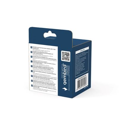 7. GEMBIRD UNIWERSALNY ADAPTER PODRÓŻNY Z UZIEMIENIEM 15 W, BIAŁY