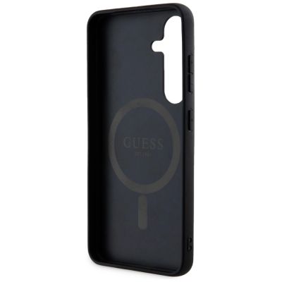 7. Etui Guess 4G Collection Leather Metal Logo MagSafe na Samsung Galaxy S24 - różowe