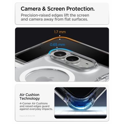 13. Etui Spigen Ultra Hybrid Pro MagSafe na iPhone Duo - przezroczysto-białe