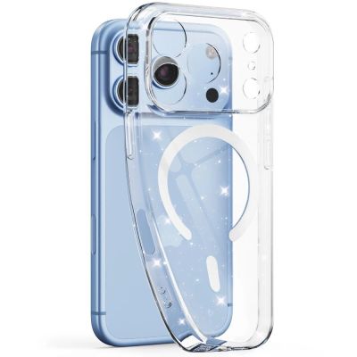 9. Etui Tech-Protect FlexAir MagSafe na iPhone 17 Pro Max / 18 Pro Max - przezroczysto-brokatowe