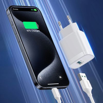 3. Ładowarka sieciowa Joyroom JR-TF4 18W z kablem 3 A USB-A - USB-C 1m - biała