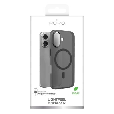 2. Etui Puro Lightfeel na iPhone 17 kompatybilne z MagSafe - przezroczysto-czarne