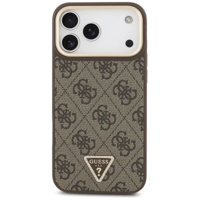 3. Etui Guess 4G Triangle Logo MagSafe na iPhone 17 Pro Max - brązowo-złote