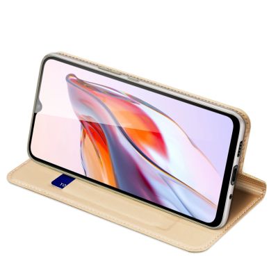 6. Dux Ducis Skin Pro etui do Xiaomi Redmi 11A / Poco C55 / Redmi 12C pokrowiec z klapką portfel na kartę podstawka złote