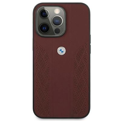 9. Etui BMW Leather Curve Perforate na iPhone 13 Pro / iPhone 13 - czerwone
