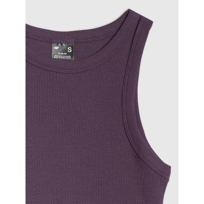 7. Top slim z prążkowanej dzianiny damski 4F 4FRAW25TSLEF310-50S